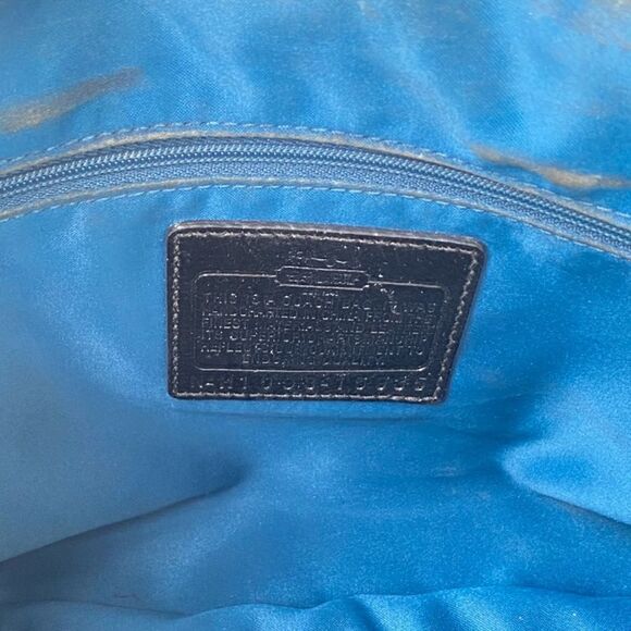 COACH Black Patent 2 Tone Gray C’s Madison Dotted OP Art Sophia Bag Purse #15935 - Picture 8 of 9